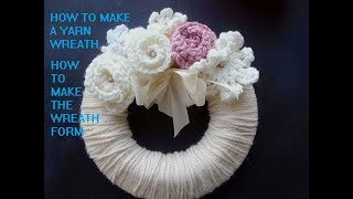 MAKE A YARN WREATH crochet wreath Christmas wreath [upl. by Esinyl]