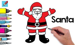 How to Draw Santa Real Easy Peasy [upl. by Yretsym]