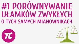 Porównywanie ułamków zwykłych o tych samych mianownikach 1  Porównywanie ułamków zwykłych [upl. by Sissel]