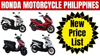 Honda Motorcycle Philippines Price List 2024  Models Click 125 DIO BeAT Click 160 Airblade160 [upl. by Devin]