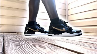 Nike air Jordan legacy 312 low black metallic gold  on foot shoe review straight gas ⛽️ [upl. by Neelon924]