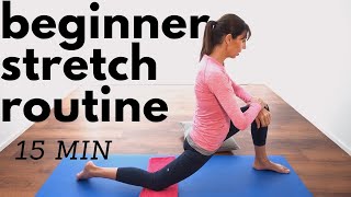 Beginners Stretching Routine 15 minutes  PHYSIO GUIDED home workout [upl. by Pelligrini931]