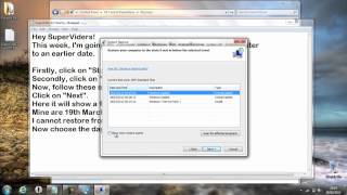 SV HowTo How to restore your computer to an earlier date Full HD ® [upl. by Haya20]