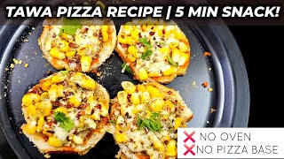 5Minute Bread Pizza on Tawa  No Oven Needed [upl. by Nyrahs]