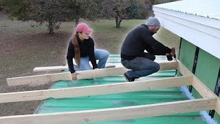 Building Our Shipping Container Roof [upl. by Millburn]