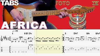 Toto  Africa  Guitar cover WITH TABS   KEYBOARD SOLO [upl. by Garnet]