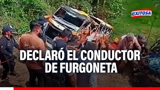 🔴🔵Accidente en Moyobamba Conductor de furgoneta declaró ante PNP tras accidente fatal [upl. by Nairrad329]