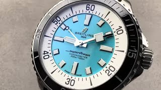 Breitling SuperOcean 44 Turquoise Blue A17376211L2S1 Breitling Watch Reveiw [upl. by Frolick756]