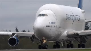 3 Boeing Dreamlifter 747LCF TakeOffs in 6 Minutes [upl. by Dnalhsa]