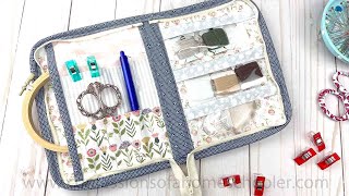 Easy Zip Around Notions Pouch  SEWING TUTORIAL [upl. by Sileray]