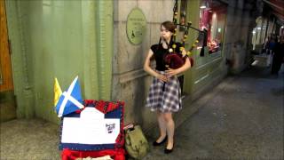 Mairi Mason Playing the Bagpipes in NYC [upl. by Dody]