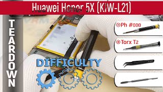 Huawei Honor 5X KIWL21 📱 Teardown Take apart Tutorial [upl. by Anivol426]