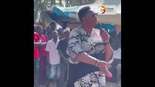 Former Gender CS Aisha Jumwa booed in Kilifi while rallying for reappointment in Ruto’s new cabinet [upl. by Lachus]