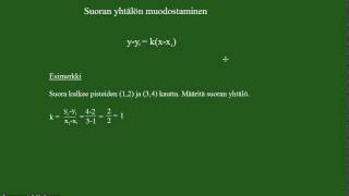 Suoran yhtälön muodostaminen [upl. by Klusek38]