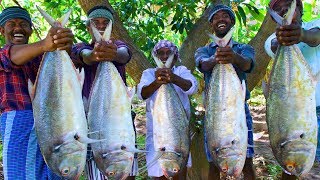 BONELESS FISH PEPPER FRY  Giant Trevally Fish Cutting amp Cooking  Easy and Simple Fish Fry Recipe [upl. by Enneicul394]