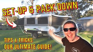 PLAY  Jayco Camper Trailer SetUp and Pack Down  Our Ultimate how to Guide with Tips amp Tricks [upl. by Nolrac93]