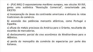 Grandes Navegações e Mercantilismo exercícios [upl. by Merton]