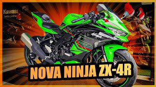 CONHECEMOS A MOTO ESPORTIVA 4 CILINDROS MAIS BARATA DO MERCADO KAWASAKI ZX4R 2024 [upl. by Ordnasil]