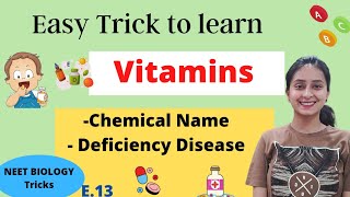 Vitamins Short trick  Deficiency Diseases  Mnemonics [upl. by Blackstock]