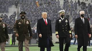 Can I play today Trump gives pep talks ahead of ArmyNavy college football game [upl. by Durstin531]