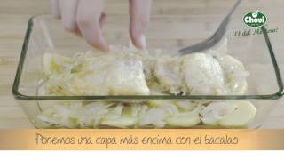 Receta bacalao gratinado con alioli  Salsas choví [upl. by Brew]