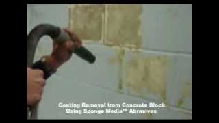 Coating Removal from Concrete Block Using Sponge Media™ Abrasives [upl. by Suoiradal]