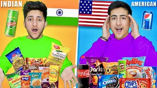 Indian Vs American Snacks Food Challenge [upl. by Etnomal131]