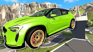 Jumping Cars Off a HUGE Ramp  BeamNG Multiplayer Mod Gameplay [upl. by Htenaj]