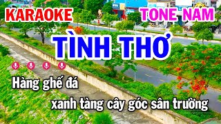 Karaoke Tình Thơ Tone Nam  Nhạc Xưa 8x 9x Nhiều Kỷ Niệm [upl. by Fowle]