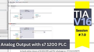 TIA Portal session 70 Analog Output with S71200 PLC and TIA PORTAL [upl. by Pickett]