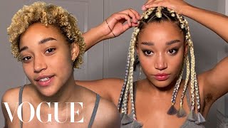 Amandla Stenbergs Guide to Box Braids Smoky Eyes and TikTok Brows  Beauty Secrets  Vogue [upl. by Colson243]