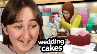 trying to get rich baking WEDDING CAKES in the sims [upl. by Ahsakat]