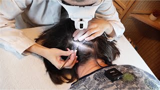 ASMR School Nurse LICE Check on Scalp and Neck  Lice Removal with a Comb and Tweezers [upl. by Jess]