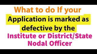 NSP 201920  Application marked as defective at Institute or State Level  Defective Application [upl. by Goulder]