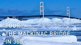 Tour the Mackinac Bridge in 360° Degree Video During the Winter Season [upl. by Earazed749]