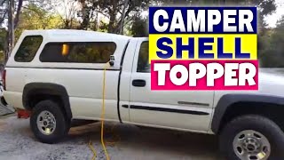 FIBERGLASS CAMPER SHELL TOPPER GMC Sierra Chevrolet Silverado ARE truck bed topper [upl. by Dazraf]