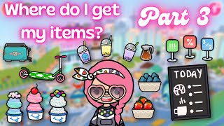 Where do I get my items PART 3  TOCA LIFE WORLD  Toca Boca Secrets [upl. by Cardwell293]