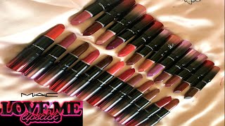 MAC Love Me Lipsticks ALL 24 SHADES  Lip Swatches [upl. by Panther]