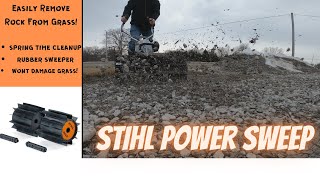 Easy And Fast Rock Removal From The Yard  Spring Cleanup Stihl Yard Boss [upl. by Trutko]