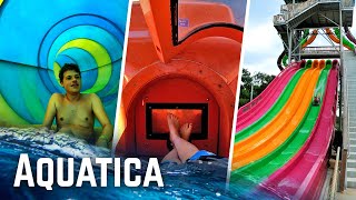 Aquatica  All Water Slides at BOTH Parks San Antonio amp Orlando [upl. by Shaughnessy199]