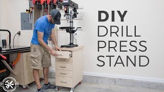 DIY Drill Press Stand with Storage  How to Build [upl. by Initof]