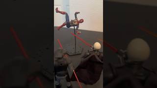 Posing Iron Spider Vs Inquisitors actionfigures marvel starwars [upl. by Birecree]