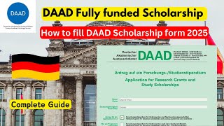 How to fill DAAD Scholarship application form 2025 How to apply for DAAD scholarship Germany [upl. by Eimor]