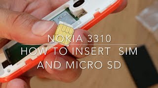 How to insert SIM and micro SD card in Nokia 3310 [upl. by Prochora]