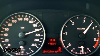 BMW 320d E90  Acceleration 0100 0200 [upl. by Tamas]