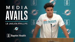 Linebacker Jaelan Phillips meets with the media  Miami Dolphins [upl. by Elleinnad]