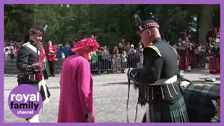 Queen Meets Shetland Pony on Arrival in Balmoral [upl. by Netsirhc215]