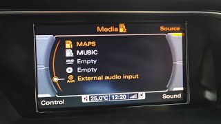 Audi A4 B8  How to activate the AUX External audio input [upl. by Alper]