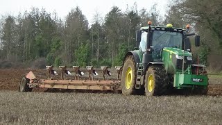 Ploughing with John Deere 6250R amp Kverneland 7 Furrow [upl. by Eatnohs]