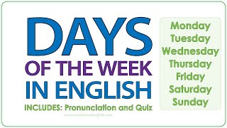 Days of the week in English [upl. by Gertrude507]